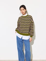 Oliver Bonas 100% Cotton Geometric Sweatshirt - صورة 3 من 8