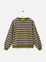 Oliver Bonas 100% Cotton Geometric Sweatshirt - صورة 4 من 8