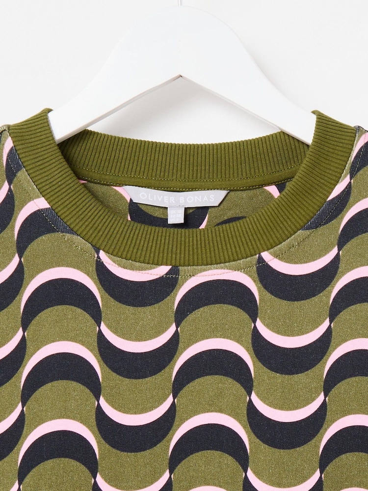 Oliver Bonas 100% Cotton Geometric Sweatshirt - صورة 8 من 8