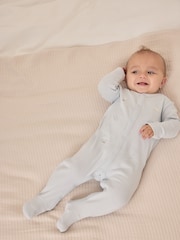 The White Company Blue 100% Cotton Up In The Air Embroidered Sleepsuit - Image 2 of 5