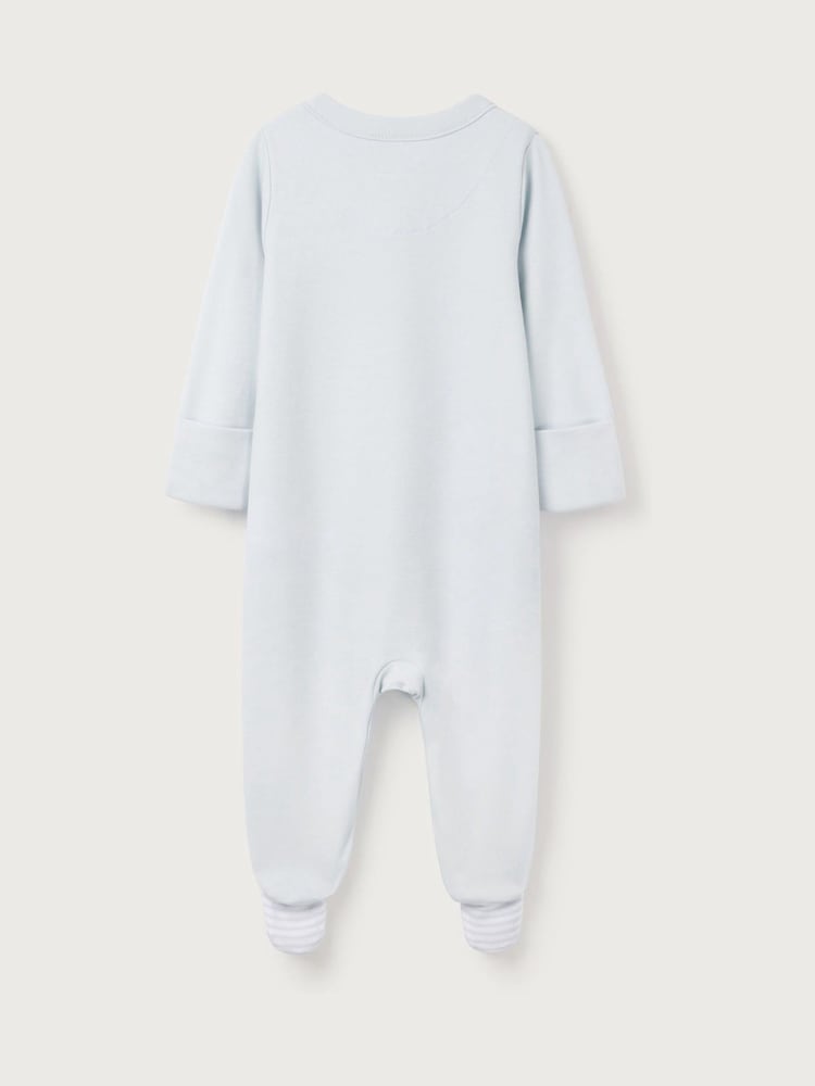 The White Company Blue 100% Cotton Up In The Air Embroidered Sleepsuit - Image 5 of 5