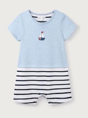 Синий трикотажный комбинезон для малышей в стиле кроше с парусами The White Company - Изображение 5 из 6