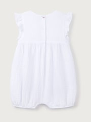 The White Company Baby 100% Cotton Crinkle Strawberry And Cherries White Shortie - Image 6 of 6