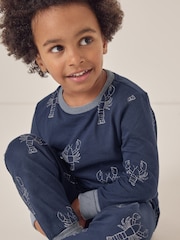 The White Company Blue 100% Cotton Glow In The Dark Lobster Pyjamas - Image 3 of 6