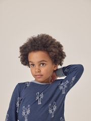 The White Company Blue 100% Cotton Glow In The Dark Lobster Pyjamas - Image 4 of 6