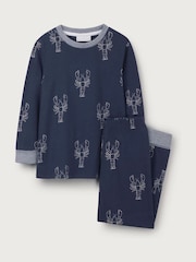 The White Company Blue 100% Cotton Glow In The Dark Lobster Pyjamas - Image 5 of 6