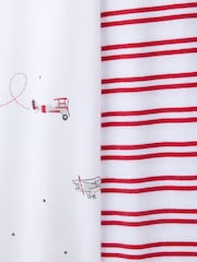The White Company Slim Fit 100% Cotton Plane And Stripe White Pyjamas Set Of 2 - صورة 6 من 6