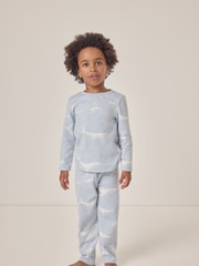 The White Company Blue 100% Cotton Whale Relaxed Fit Pyjamas - Image 1 of 6