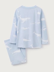 The White Company Blue 100% Cotton Whale Relaxed Fit Pyjamas - Image 6 of 6