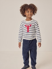 The White Company Blue 100% Cotton Lobster Stripe Jumper - Image 1 of 10