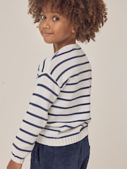 The White Company Blue 100% Cotton Lobster Stripe Jumper - Image 4 of 10