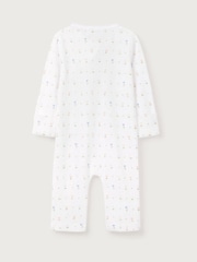 The White Company 100% Cotton Pointelle Love Bud Wrap White Sleepsuit - Image 2 of 2