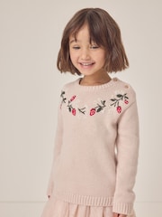 The White Company Pink Wool Strawberry Embroidered Jumper - Image 2 of 10