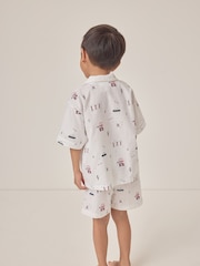 The White Company Relaxed Fit 100% Cotton London Shortie Traditional White Pyjamas - Image 2 of 6