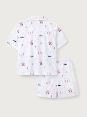 The White Company Relaxed Fit 100% Cotton London Shortie Traditional White Pyjamas - Image 6 of 6
