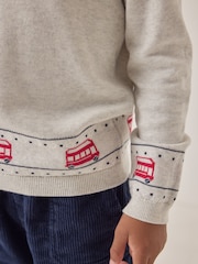 The White Company Grey 100% Cotton London Bus Jumper - Image 8 of 10