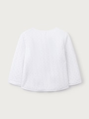The White Company 100% Cotton Stripe And Star Reversible Quilted White Jacket - صورة 2 من 2