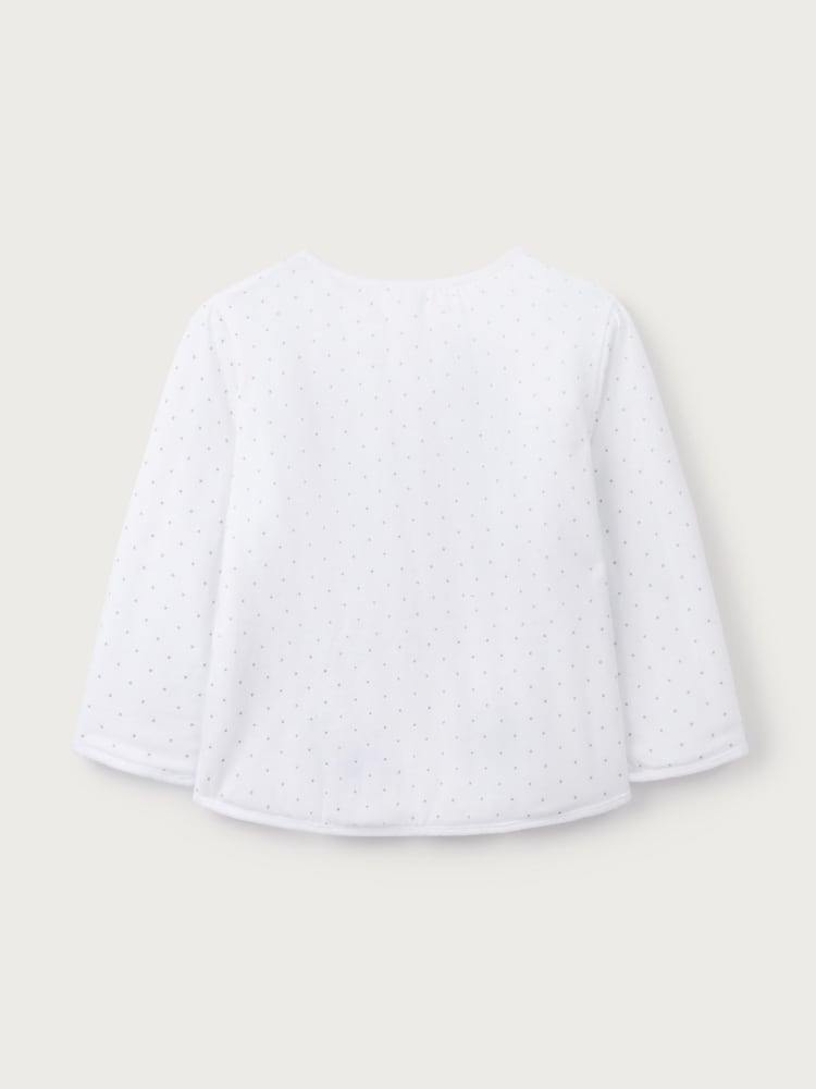 The White Company 100% Cotton Stripe And Star Reversible Quilted White Jacket - صورة 2 من 2
