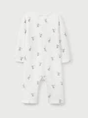 The White Company 100% Organic Cotton Monkey Waffle White Sleepsuit - Imagen 6 de 6