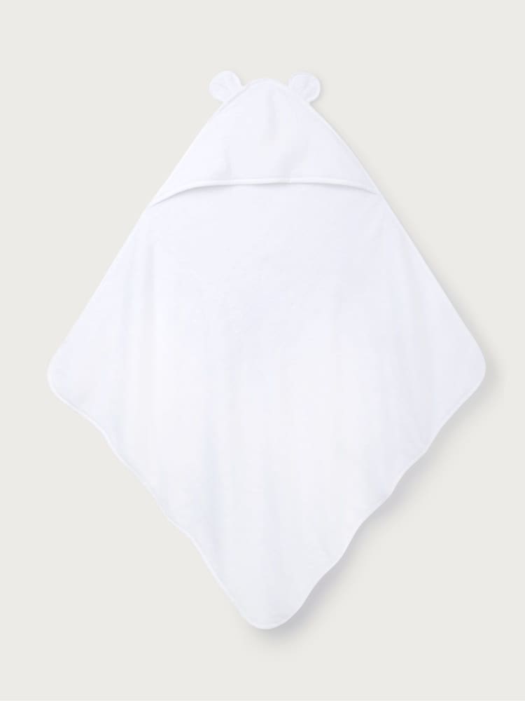 The White Company 100% Cotton Hydro Bear Hooded White Towel - Imagen 3 de 3