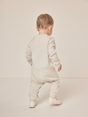 The White Company Grey 100% Organic Cotton Bunny Pom Knitted Romper - Image 2 of 7