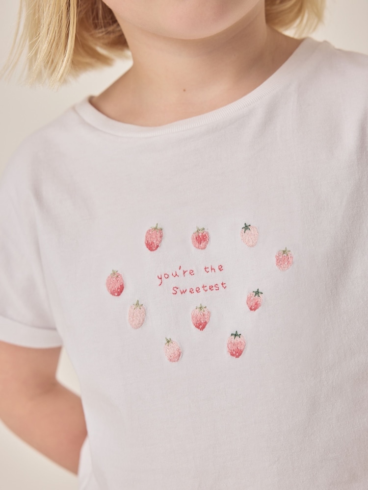 The White Company Relaxed Fit Pink You're The Sweetest Shortie Pyjamas - Image 4 of 6