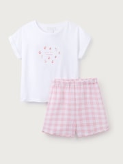 The White Company Relaxed Fit Pink You're The Sweetest Shortie Pyjamas - Image 5 of 6