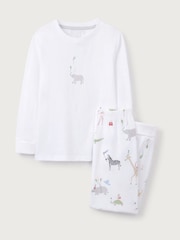 The White Company Slim Fit 100% Cotton Party White Pyjamas - Image 5 of 6