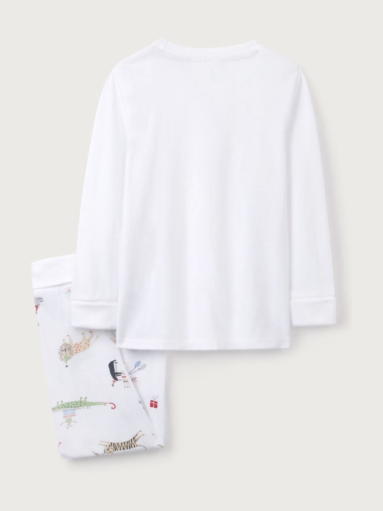 The White Company Slim Fit 100% Cotton Party White Pyjamas - Image 6 of 6