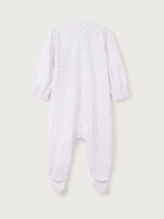 The White Company 100%  Cotton Spring Berries Frill Wrap White Sleepsuit - Image 5 of 5