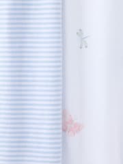 The White Company Slim Fit 100% Cotton Butterfly And Stripe White Pyjamas Set Of 2 - صورة 6 من 6