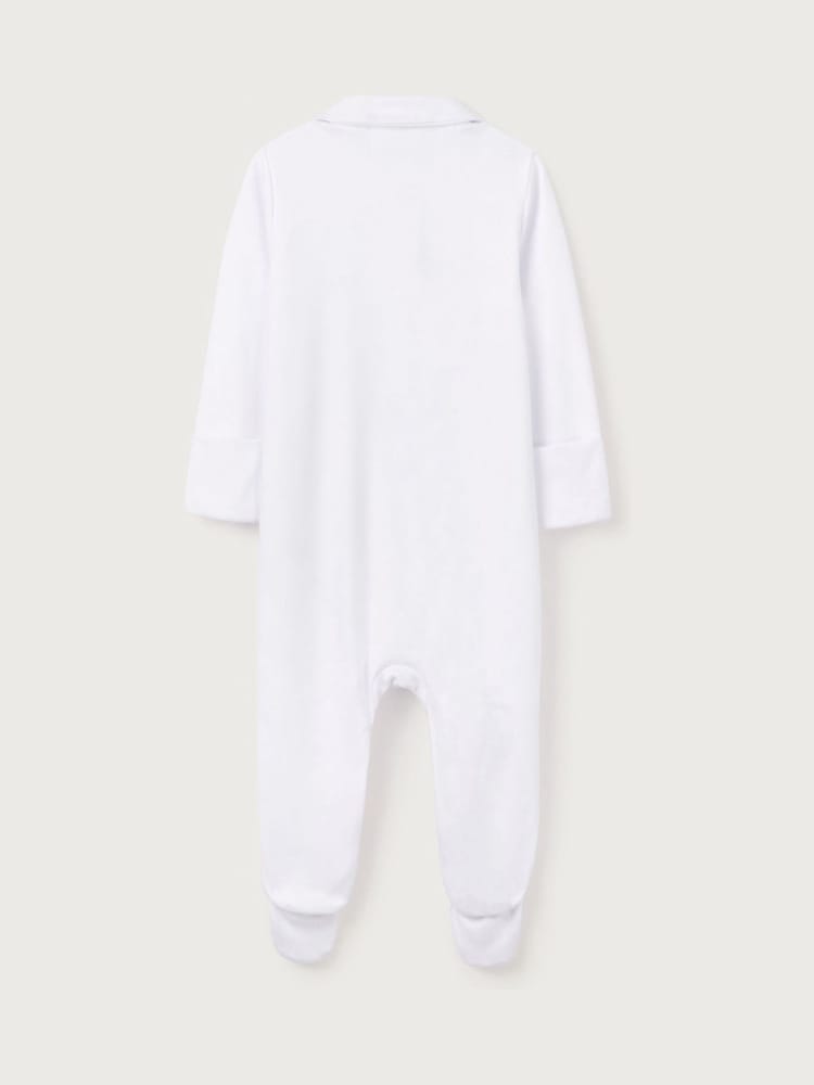 The White Company Sightseeing London Embroidered White Sleepsuit - Image 2 of 2 The White Company Sightseeing London Embroidered White Sleepsuit - Image 2 of 2