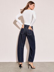 Friends Like These Rinse Blue Petite Denim Barrel Jeans - Image 2 of 5