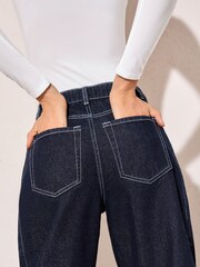 Friends Like These Rinse Blue Petite Denim Barrel Jeans - Image 5 of 5