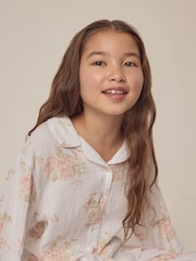 The White Company Pink 100% Cotton Relaxed Double Alice Floral Traditional Pyjamas - Image 4 of 4