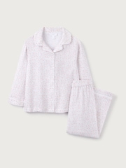 The White Company Natural 100% Cotton Relaxed Double Heart Vine Traditional Fit Pyjamas - صورة 4 من 5