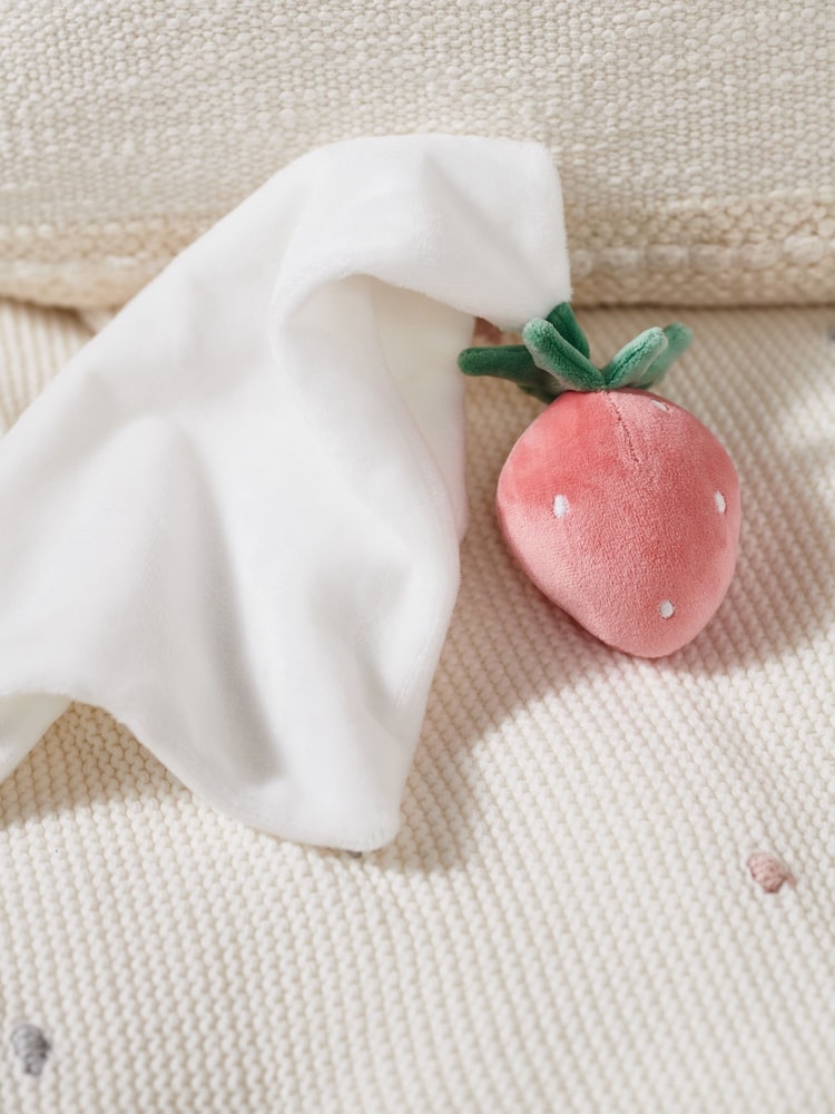 The White Company Strawberry Comforter White Baby Gift - Image 1 of 3
