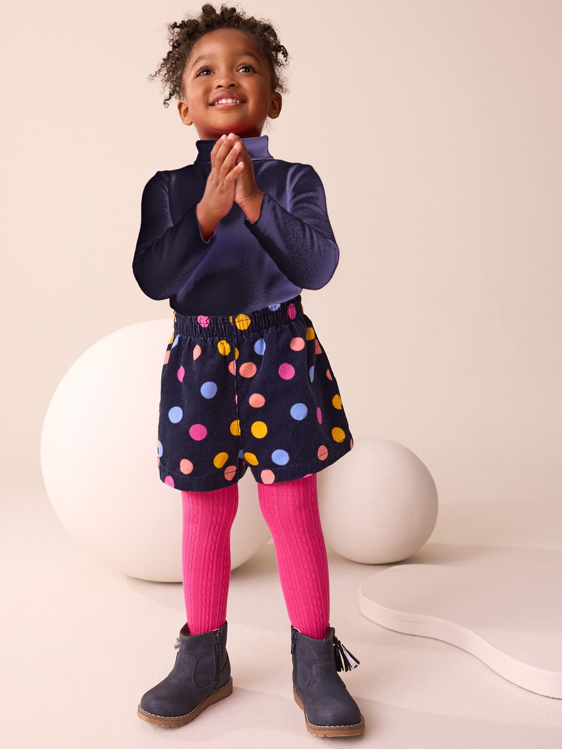 Buy Rainbow Polka Dot Corduroy Shorts and Tights Set (3mths-7yrs