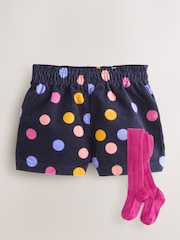 Rainbow Polka Dot Corduroy Shorts and Tights Set (3mths-7yrs) - Image 5 of 10