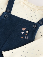 Marineblau - Bunny Corduroy Dungarees Top and Tights Set (3mths-7yrs) - Bild 12 von 12