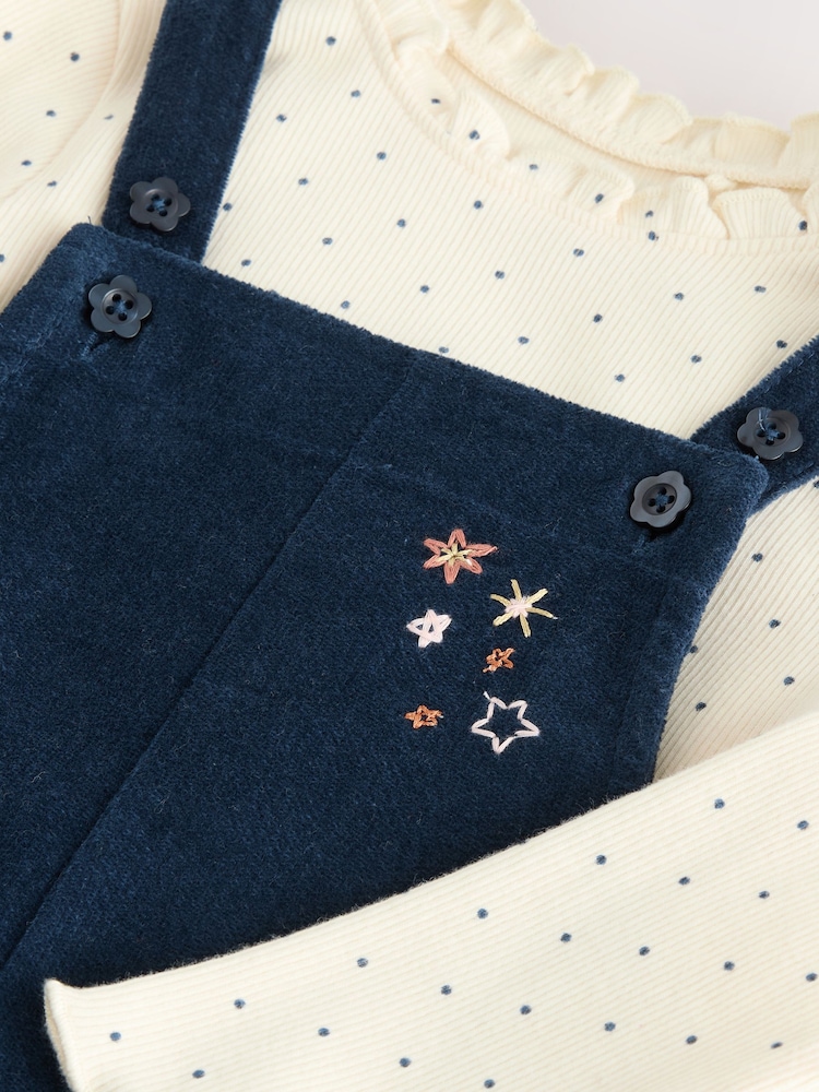 Marineblau - Bunny Corduroy Dungarees Top and Tights Set (3mths-7yrs) - Bild 12 von 12