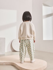 Mint Green Checkerboard Textured Barrel Leg Trousers (3mths-7yrs) - Image 2 of 8