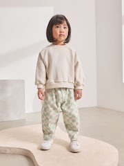 Mint Green Checkerboard Textured Barrel Leg Trousers (3mths-7yrs) - Image 3 of 8