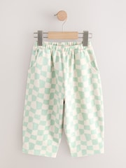 Mint Green Checkerboard Textured Barrel Leg Trousers (3mths-7yrs) - Image 5 of 8