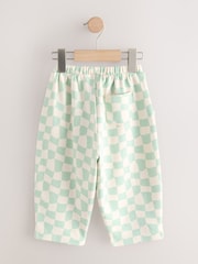 Mint Green Checkerboard Textured Barrel Leg Trousers (3mths-7yrs) - Image 6 of 8