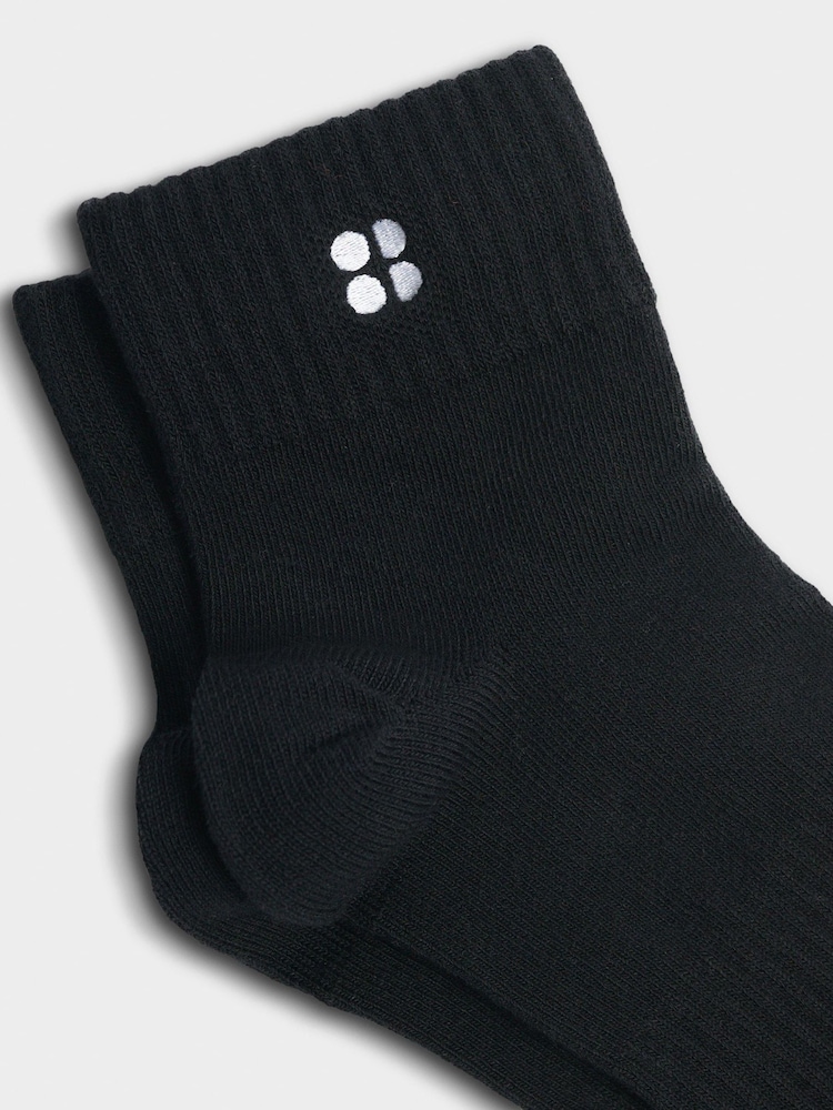 Sweaty Betty Black Essentials Crew Socks 3 Pack - Image 3 of 3
