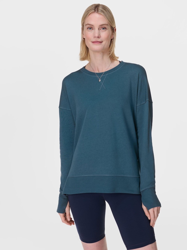 Sweaty Betty Blue After Class Longline Sweatshirt - Image 1 of 8