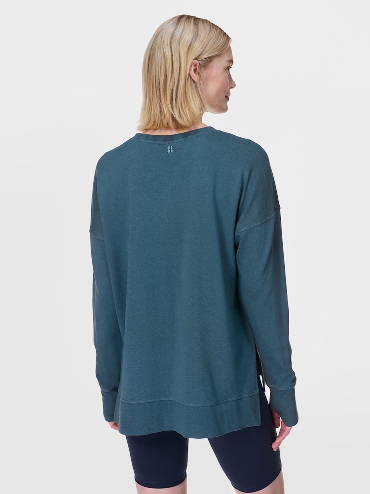 Sweaty Betty Blue After Class Longline Sweatshirt - Image 2 of 8