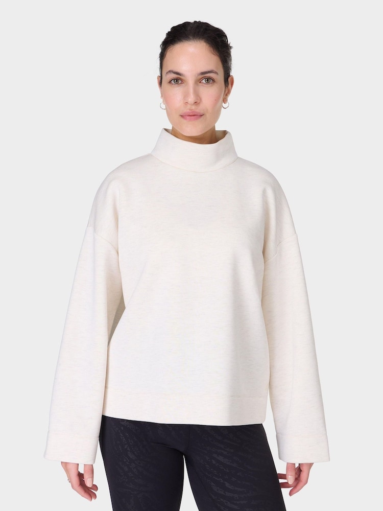 Sweaty Betty White Wind Down Funnel Neck Sweater - Image 1 of 8