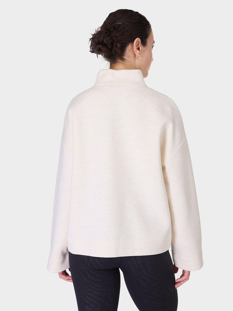 Sweaty Betty White Wind Down Funnel Neck Sweater - Image 2 of 8